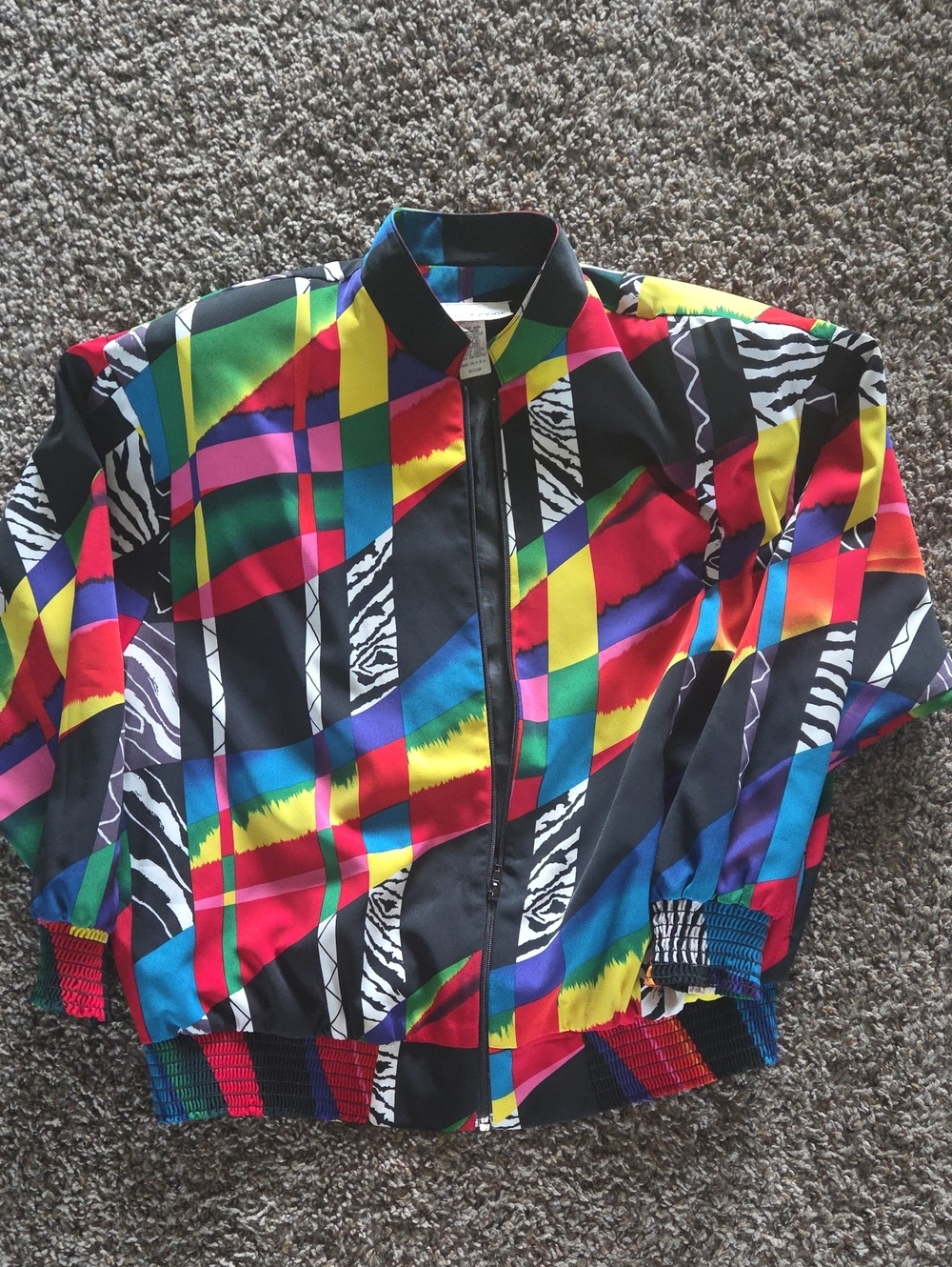 Vintage Brenda Goode Colorful Jacket Multi Colored 80S SIZE MEDIUM